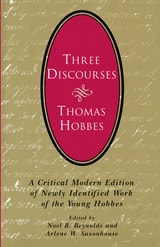 cover of Three Discourses: A Critical Modern Edition of Newly Identified Work of the Young Hobbes