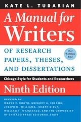 cover of A Manual for Writers of Research Papers, Theses, and Dissertations, Ninth Edition: Chicago Style for Students and Researchers
