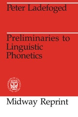 cover of Preliminaries to Linguistic Phonetics