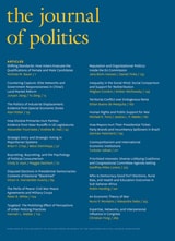 cover of The Journal of Politics, volume 82 number 1 (January 2020)
