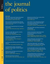 cover of The Journal of Politics, volume 82 number 3 (July 2020)
