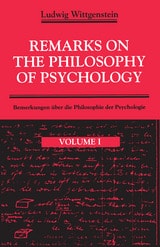cover of Remarks on the Philosophy of Psychology, Volume 1