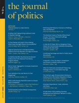 cover of The Journal of Politics, volume 83 number 1 (January 2021)