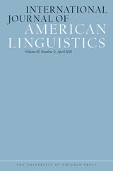 cover of International Journal of American Linguistics, volume 87 number 2 (April 2021)