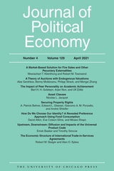 cover of Journal of Political Economy, volume 129 number 4 (April 2021)