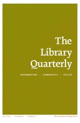 cover of The Library Quarterly, volume 91 number 3 (July 2021)
