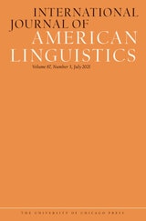 cover of International Journal of American Linguistics, volume 87 number 3 (July 2021)