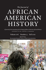 cover of The Journal of African American History, volume 106 number 4 (Fall 2021)