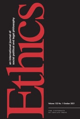 cover of Ethics, volume 132 number 1 (October 2021)