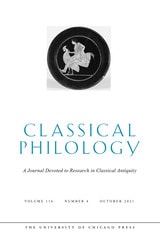 cover of Classical Philology, volume 116 number 4 (October 2021)