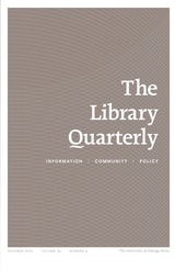 cover of The Library Quarterly, volume 91 number 4 (October 2021)