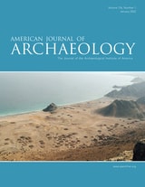 cover of American Journal of Archaeology, volume 126 number 1 (January 2022)