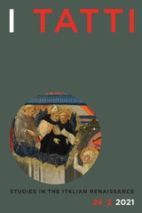 cover of I Tatti Studies in the Italian Renaissance, volume 24 number 2 (Fall 2021)
