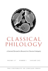 cover of Classical Philology, volume 117 number 1 (January 2022)