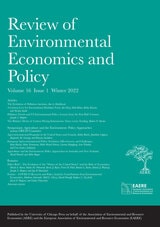 cover of Review of Environmental Economics and Policy, volume 16 number 1 (Winter 2022)