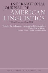 cover of International Journal of American Linguistics, volume 88 number S1 (April 2022)