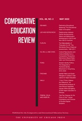 cover of Comparative Education Review, volume 66 number 2 (May 2022)