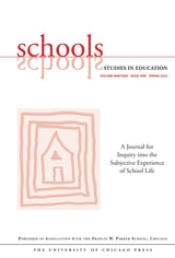 cover of Schools: Studies in Education, volume 19 number 1 (Spring 2022)