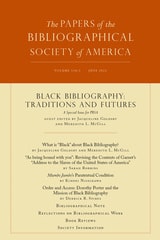 cover of The Papers of the Bibliographical Society of America, volume 116 number 2 (June 2022)