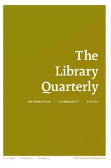 cover of The Library Quarterly, volume 92 number 3 (July 2022)