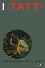 cover of I Tatti Studies in the Italian Renaissance, volume 25 number 1 (Spring 2022)