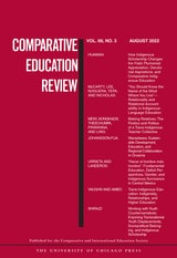 cover of Comparative Education Review, volume 66 number 3 (August 2022)