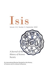 cover of Isis, volume 113 number 3 (September 2022)