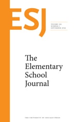cover of The Elementary School Journal, volume 123 number 1 (September 2022)