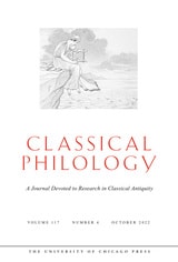 cover of Classical Philology, volume 117 number 4 (October 2022)