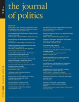 cover of The Journal of Politics, volume 84 number 4 (October 2022)