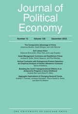 cover of Journal of Political Economy, volume 130 number 12 (December 2022)
