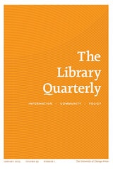 cover of The Library Quarterly, volume 93 number 1 (January 2023)