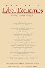 cover of Journal of Labor Economics, volume 41 number 1 (January 2023)