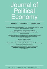 cover of Journal of Political Economy, volume 131 number 2 (February 2023)