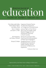 cover of American Journal of Education, volume 129 number 2 (February 2023)
