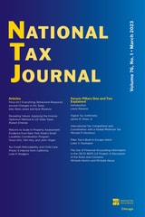 cover of National Tax Journal, volume 76 number 1 (March 2023)