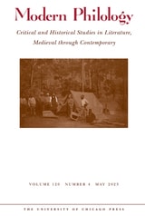 cover of Modern Philology, volume 120 number 4 (May 2023)