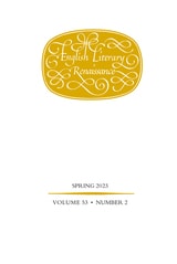 cover of English Literary Renaissance, volume 53 number 2 (Spring 2023)