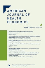 cover of American Journal of Health Economics, volume 9 number 2 (Spring 2023)