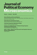 cover of Journal of Political Economy Microeconomics, volume 1 number 2 (May 2023)