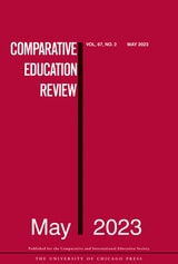 cover of Comparative Education Review, volume 67 number 2 (May 2023)