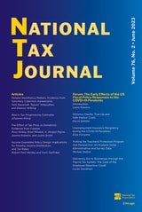 cover of National Tax Journal, volume 76 number 2 (June 2023)