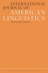 cover of International Journal of American Linguistics, volume 89 number 3 (July 2023)