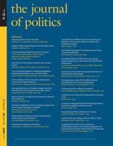 cover of The Journal of Politics, volume 85 number 3 (July 2023)
