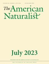 cover of The American Naturalist, volume 202 number 1 (July 2023)