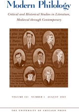cover of Modern Philology, volume 121 number 1 (August 2023)