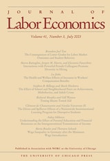 cover of Journal of Labor Economics, volume 41 number 3 (July 2023)