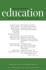cover of American Journal of Education, volume 129 number 4 (August 2023)
