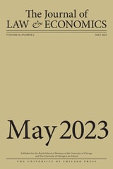 cover of The Journal of Law and Economics, volume 66 number 2 (May 2023)