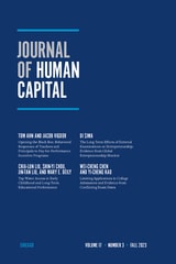cover of Journal of Human Capital, volume 17 number 3 (Fall 2023)
